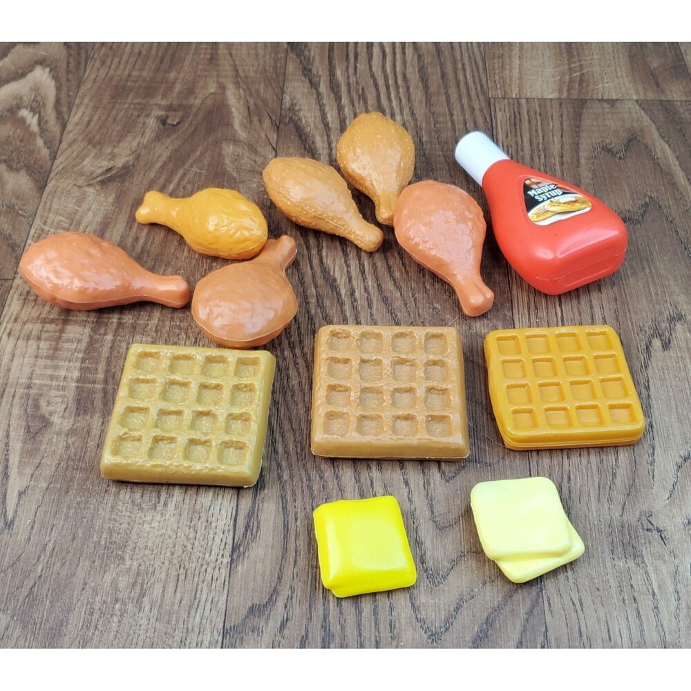 Pretend Play Food Chicken and Waffles Lot of 12